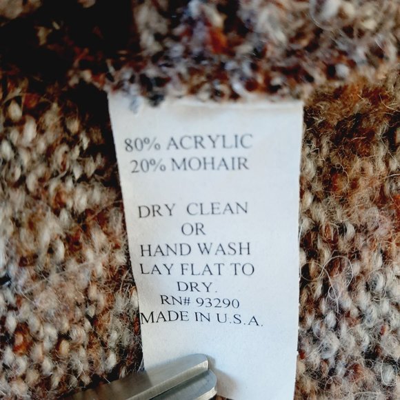 American Rag Poncho Sweater Womens One Size Brown Knit Turtleneck Button Closure - Picture 6 of 7